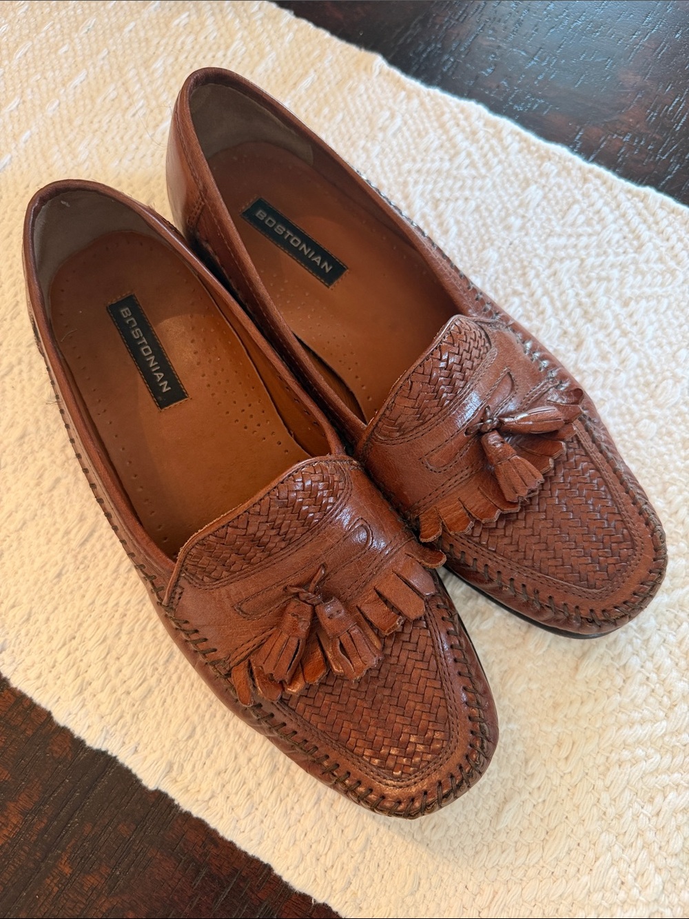 Bostonian Woven Leather Tassel Loafers